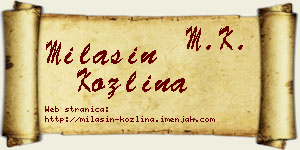 Milašin Kozlina vizit kartica